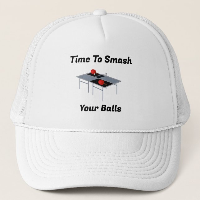 Funny Smashing Balls, Ping Pong Hat (Front)