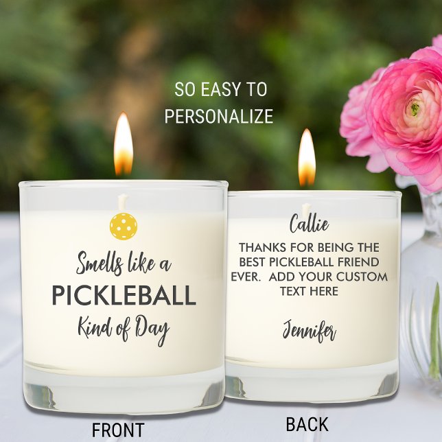 Funny Smells like a Pickleball Kind of Day Custom  Scented Candle (Creator Uploaded)