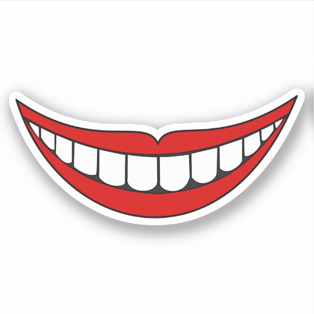 Funny Smile Illustration Sticker (Front)