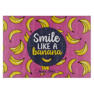 Funny Smile Like A Banana Retro Fruit Pattern