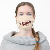 Funny Smile with Toothy Teeth Adult Cloth Face Mask (Worn)