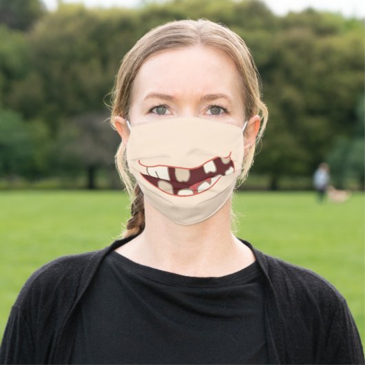 Funny Smile with Toothy Teeth Adult Cloth Face Mask (Outside)