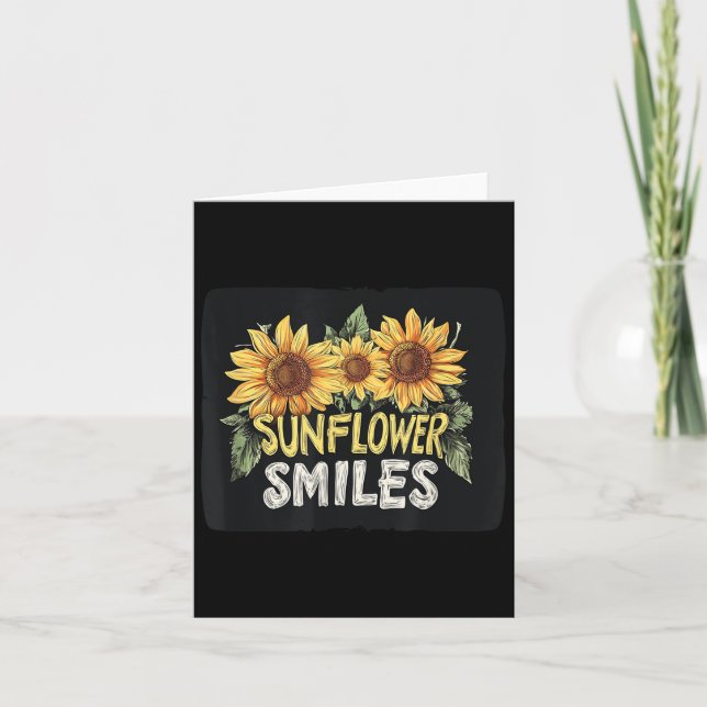 Funny Smiles With Sunflower Costume  Card (Front)