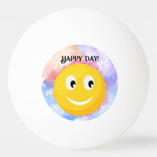 Funny Smiley Face Cartoon Design Ping Pong Ball