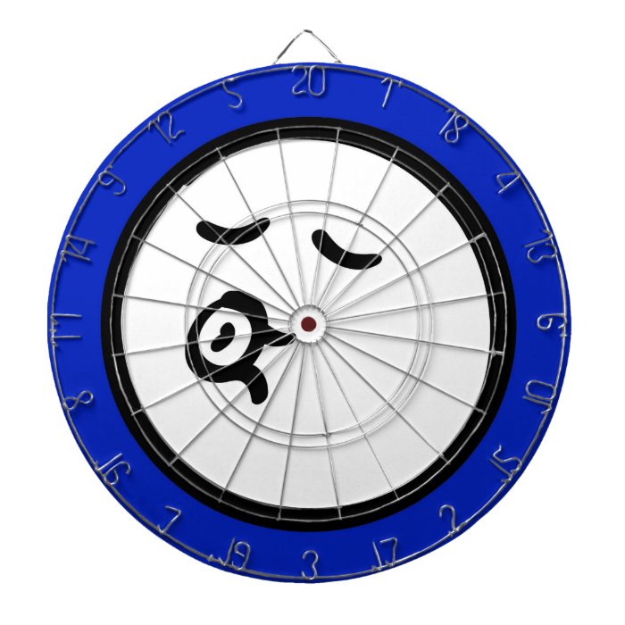 Funny Smiley Face on Blue Background Dartboard