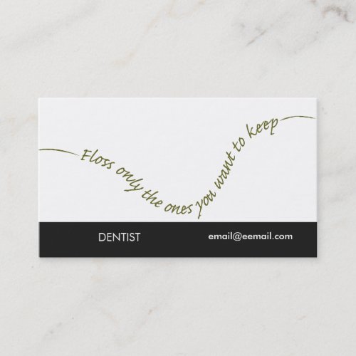 Funny Smiley Floss Dentist Oral Care Business Card