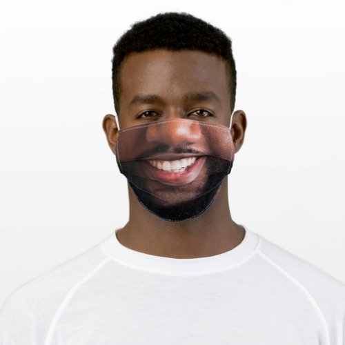Funny Smiling Bearded African American Man Adult Cloth Face Mask