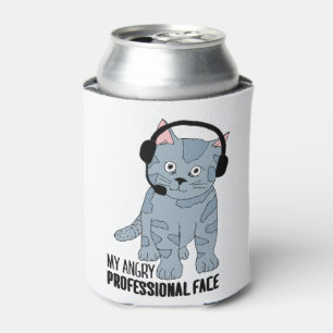 Funny Smiling Cat Professional Epic Sarcastic Can Cooler