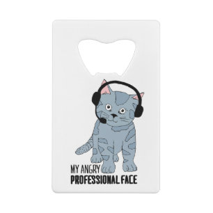 Funny Smiling Cat Professional Epic Sarcastic Credit Card Bottle Opener