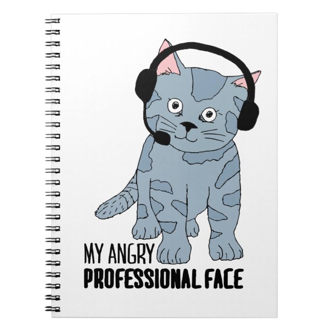 Funny Smiling Cat Professional Epic Sarcastic Notebook (Front)