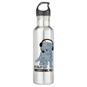 Funny Smiling Cat Professional Epic Sarcastic Stainless Steel Water Bottle