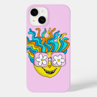Funny Smiling Character with Pink Glasses Colorful Case-Mate iPhone 14 Case