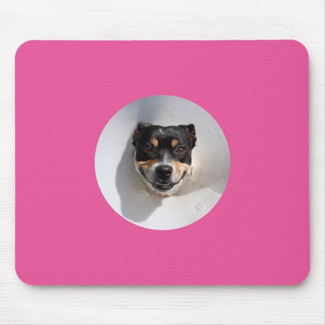 Funny smiling dog mouse pad (Front)