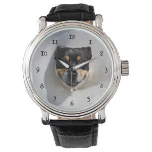Funny smiling dog watch