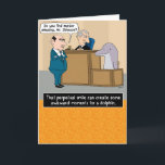 Funny Smiling Dolphin Birthday Card<br><div class="desc">Here's a funny cartoon birthday card that features a dolphin on the witness stand in court, smiling all the way through the attorney's questions about murder. Don't rush to judgment, but it seems sort of incriminating, doesn't it? Thank you for choosing this original design by © Chuck Ingwersen. I post...</div>