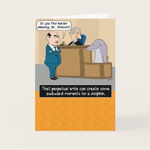 Funny Smiling Dolphin Birthday Card