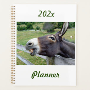 Funny Smiling Donkey Personalized Farmhouse Planner
