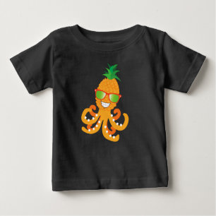 FUNNY SMILING EXOTIC TROPICAL PINEAPPLE OCTOPUS T- BABY T-Shirt