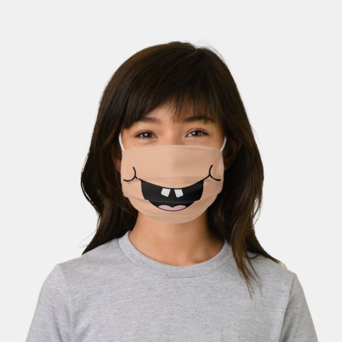 Funny Smiling Face Happy Smile Mouth Light Skin Kids Cloth Face Mask