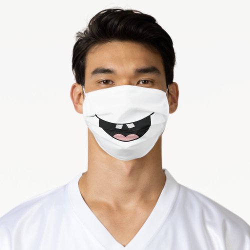 Funny Smiling Face Mouth Teeth Fun Smile Graphic Adult Cloth Face Mask