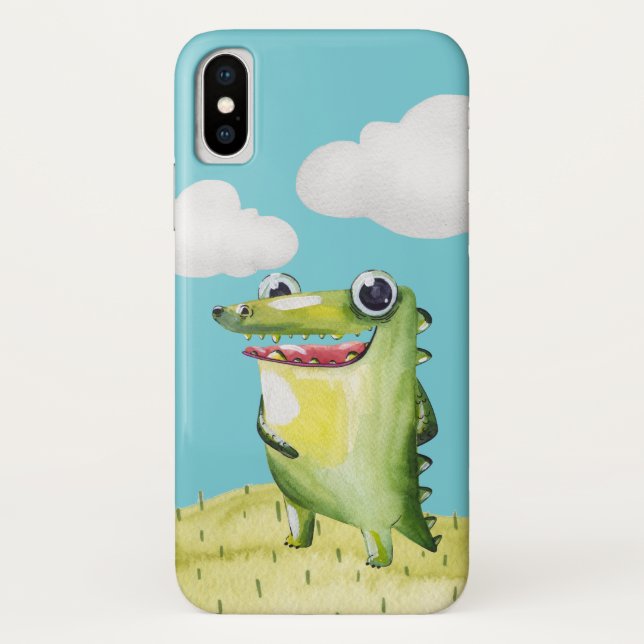 Funny Smiling Gator Case-Mate iPhone Case (Back)