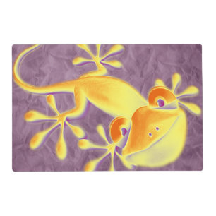Funny Smiling Gecko + your background & ideas Placemat