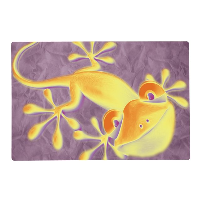 Funny Smiling Gecko + your background & ideas Placemat (Front)