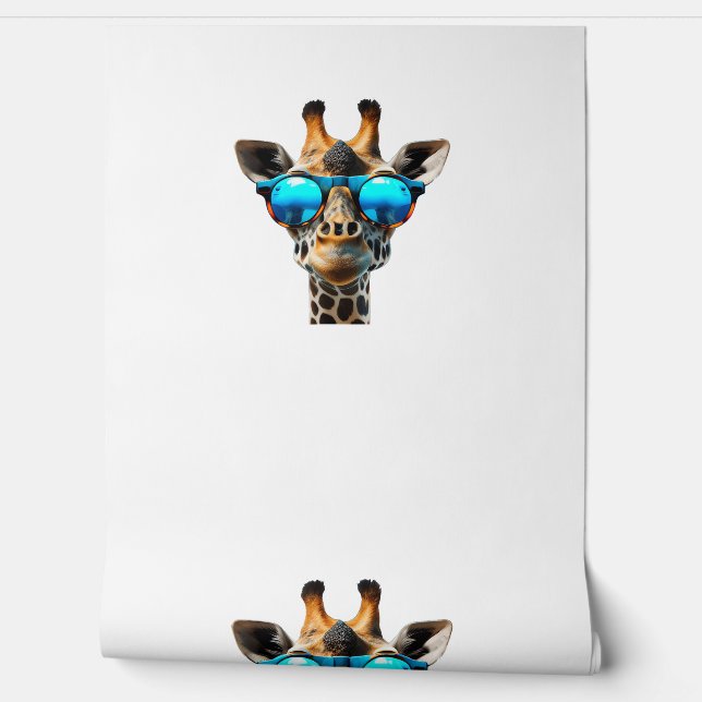 Funny smiling Giraffe with Sunglasses  Wallpaper (Unrolling)