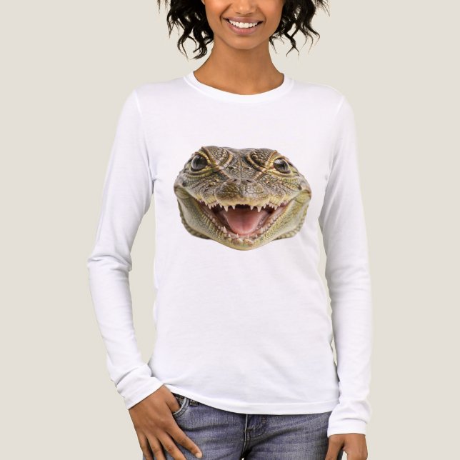 Funny Smiling Lizard Long Sleeve Shirt  (Front)