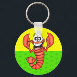 Funny Smiling Lobster Keychain<br><div class="desc">Totally delightful and funny animals of the sea like fish,  lobsters,  shrimp and more.</div>