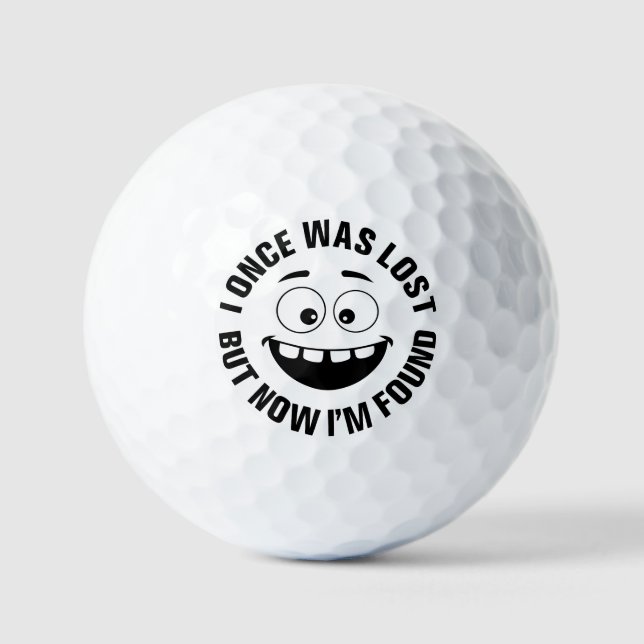 Funny smiling lost golf lover humor  balls (Front)