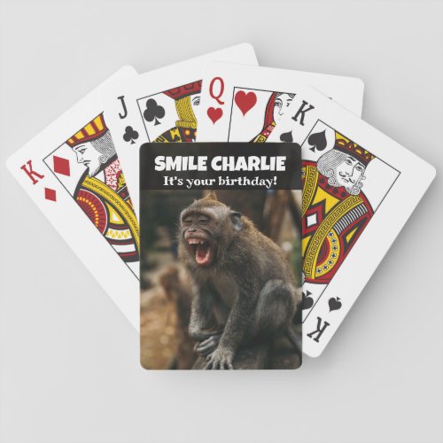 Funny Smiling Monkey  Poker Cards