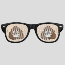 Funny Smiling Poop Emoticon Retro Sunglasses
