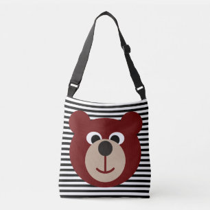 Funny Smiling Teddy Bear + your background & ideas Crossbody Bag