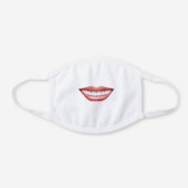Funny Smiling White Cotton Face Mask (Front)