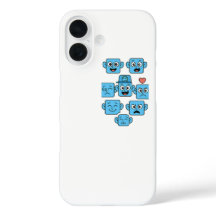 Funny Smilo Emoji Iphone Case-Cute Blue Faces.