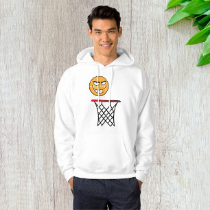 Funny Smirking Basketball Face Dunking Hoodie