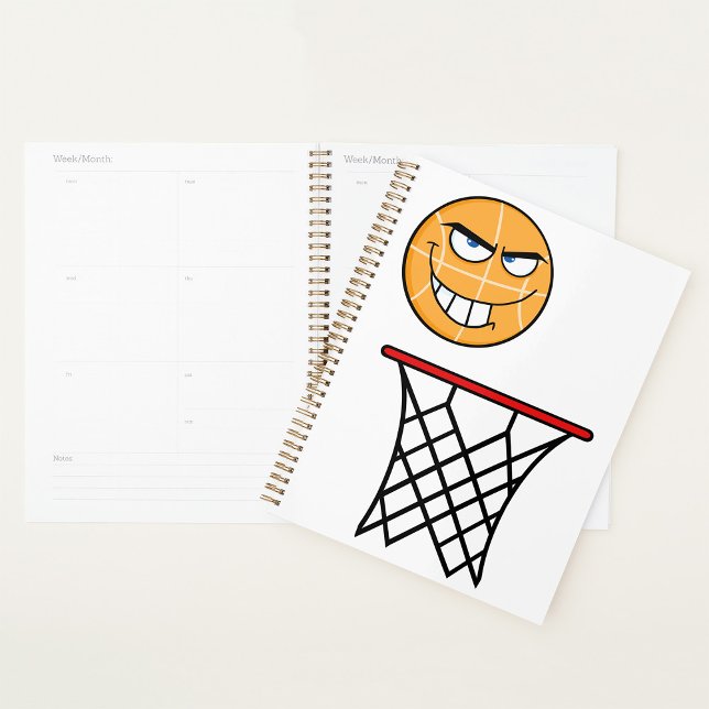 Funny Smirking Basketball Face Dunking  Planner (Creator Uploaded)