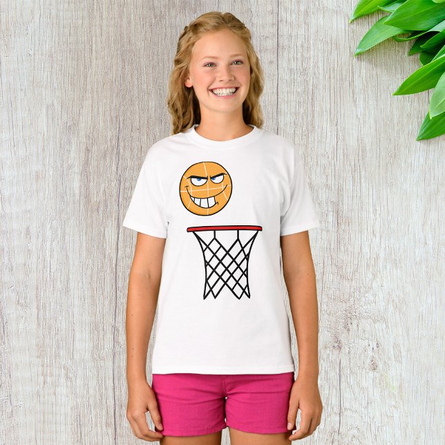 Funny Smirking Basketball Face Dunking  T-Shirt (Creator Uploaded)