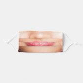 Funny Smirking Woman With Lipstick Adult Face Mask (Front, Folded)