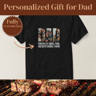 Funny Smoke Powered Dad BBQ T-Shirt