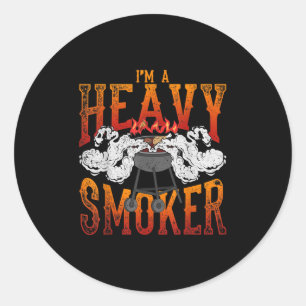 Funny Smoked Meat Lover Bbq Chef Grillmaster Gift Classic Round Sticker