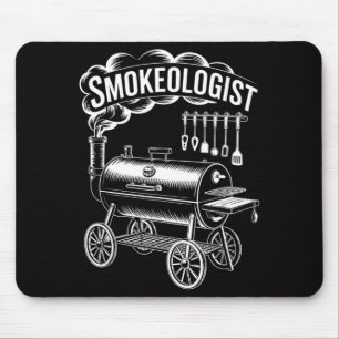 Funny smokeologist saying bbq smoker grill womenFu Mouse Pad