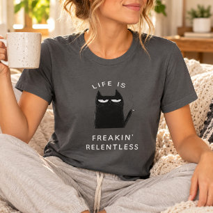 Funny Smoking Cat Trendy Quote Sarcastic Humor T-Shirt