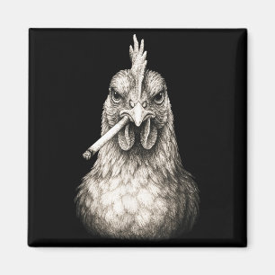 Funny Smoking Chicken Cigarette Gen Z Meme Farm An Magnet