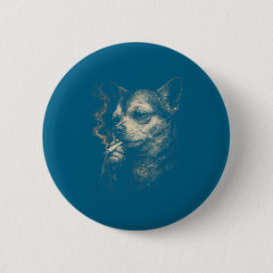 Funny Smoking Dog Meme Chihuahua For Men Women Cig Button