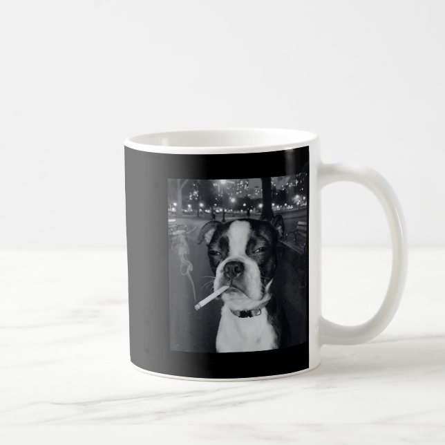 Funny Smoking Dog Meme Cigarette Gen Z Meme Dog Lo Coffee Mug (Right)
