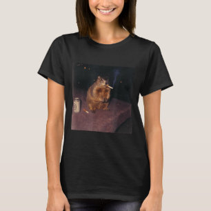 Funny Smoking Groundhog Cigarette Gen Z Retro Meme T-Shirt