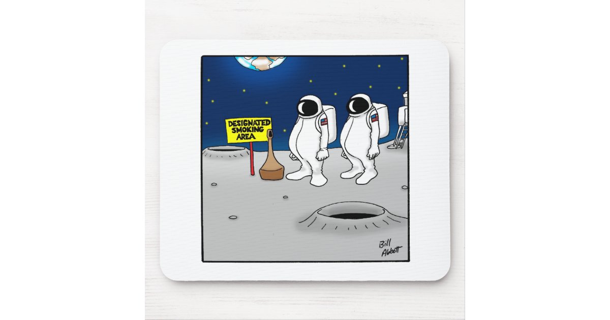 Funny Smoking in Space Cartoon Gifts Mouse Pad | Zazzle