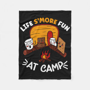 Funny Smores Camping Campfire Marshmallow Life Smo Fleece Blanket